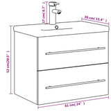 Bathroom Sink Cabinet with Built-in Basin Black 3278765