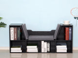 Bookcase Storage Shelf with Cushioned Reading Seat, Cube Bookshelf Organizer for Bedroom Living T3398P340955