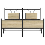 Bed Frame without Mattress Sonoma Oak 140x190 cm Engineered Wood 4106980