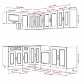 11 Piece Kitchen Cabinet Set Lucca Concrete Grey Engineered Wood 3314925