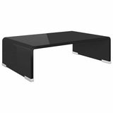 244134 TV Stand/Monitor Riser Glass Black 40x25x11 cm