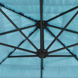 Garden Parasol with Steel Pole Blue 268x268x226 cm 4005102