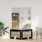 Dog Gate with Stands 2 pcs Black Oak 100 x 60 cm 892109
