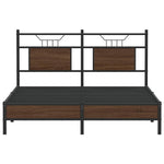 Bed Frame without Mattress Brown Oak 150x200 cm King Size Engineered Wood 4107000