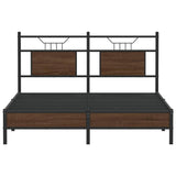 Bed Frame without Mattress Brown Oak 150x200 cm King Size Engineered Wood 4107000