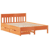 Bed Frame without Mattress Wax Brown 120x200 cm Solid Wood Pine 3301871