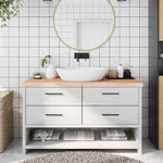 Bathroom Countertop 140x60x cm Untreated Solid Wood 3156056