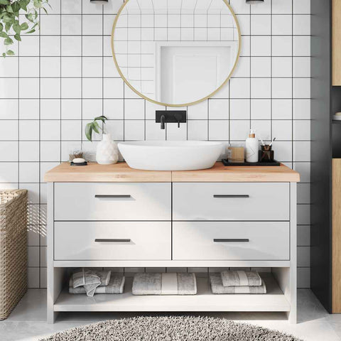 Bathroom Countertop 140x60x cm Untreated Solid Wood 3156056