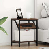Bedside Cabinet 2 pcs Brown Oak 38 x 30 x 48 cm Engineered Wood 859589