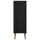 Shoe Cabinet MOLDE 59.5 x 35 x 103 cm Solid Pine Wood Black 42020941