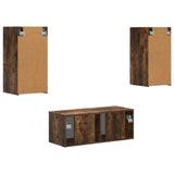 TV Cabinet Set Wall-mounted 6 pcs Smoked Oak Engineered Wood 3409065