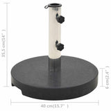 Parasol Base Black Granite and Stainless Steel 20 kg 45068