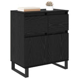 Sideboard Black Oak 60 x 35 x 70 cm Engineered Wood and Iron 881743