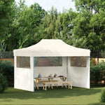 Professional Folding Party Tent with 3 Sidewalls 3x4 m Steel Cream 48893