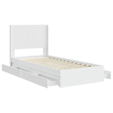 Bed Frame with Storage and Headboard White 90 x 200 cm 3414055