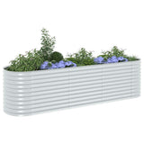 Garden Raised Bed 320x80x81 cm Galvanised Steel Silver 45512