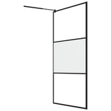 ZNTS Walk-in Shower Wall with Shelf Black 115x195 cm ESG Glass&Aluminium 3185482