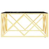 Coffee Table Gold 80x80x40 cm Stainless Steel and Glass 349972