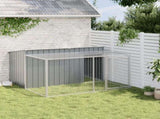 Dog House with Run Anthracite 197x194x110 cm Galvanised Steel 3214224
