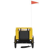 Pet Bike Trailer Yellow and Black Oxford Fabric and Iron 94001