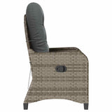 Recliner Chair with Cushion Grey 56 x 66 x 95 cm Poly Rattan 42003419