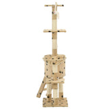 Cat Tree with Sisal Scratching Posts 138 cm Beige Paw Prints 170581