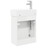 Bathroom Vanity Unit with Tap High Gloss White 889505