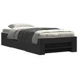 Bed Frame without Mattress Black 90x200 cm Engineered Wood 3295493