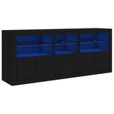 Sideboard with LED Lights Black 162x37x67 cm 3208996