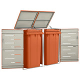 Double Wheelie Bin Shed 138x77.5x112.5 cm Stainless Steel 149563