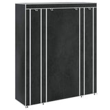 Fabric Wardrobe with Compartments and Rods 45x150x176 cm Black 240495
