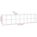 Garden Raised Bed Galvanised Steel 322x100x68 cm Silver 319072