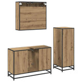 Bathroom Furniture Set 3 pcs Artisan Oak Engineered Wood 3402457