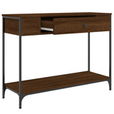 Console Table Brown Oak 100x34.5x75 cm Engineered Wood 834164