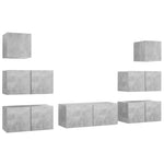 7 Piece TV Cabinet Set Concrete Grey Engineered Wood 3079132