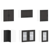 ZNTS 11 Piece Kitchen Cabinet Set Lucca Black Engineered Wood 3314922