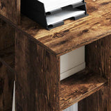 Desk with Shelf Smoked Oak 90 x 48 x 101.5 cm Engineered Wood 869526