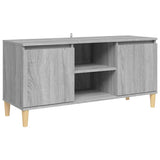 TV Cabinet with Solid Wood Legs Grey Sonoma 103.5x35x50 cm 813159