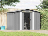 Garden Storage Shed Grey Metal 204x132x186 cm 42983