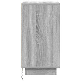 Bedside Cabinet with LED Lights Grey Sonoma 38x34x65 cm 861306