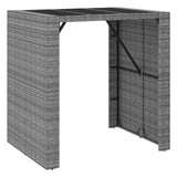 5 Piece Garden Bar Set with Cushions Grey Poly Rattan 3203940