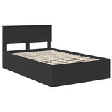 Bed Frame with Headboard Black 120 x 190 cm Engineered Wood 3408684