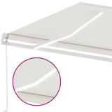 Manual Retractable Awning with LED 600x300 cm Cream 3069602