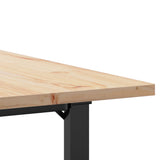Dining Table O-Frame 80x80x75.5 cm Solid Wood Pine and Steel 3282739