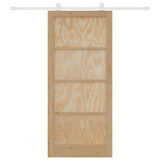 Sliding Door ORKDAL Brown 93 x 211 cm Solid Pine Wood 3333432