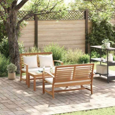 Garden Sofa Set Natural Solid teak wood 3356856