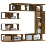 7 Piece TV Cabinet Set Smoked Oak Engineered Wood 3114563