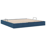 Storage Bed with Mattress with Storage Blue 200 x 200 cm Fabric 3370039