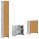 3 Piece Bathroom Cabinet Set UTRECHT Concrete Grey 3417489