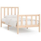 ZNTS Bed Frame Solid Wood 75x190 cm Small Single 3105185